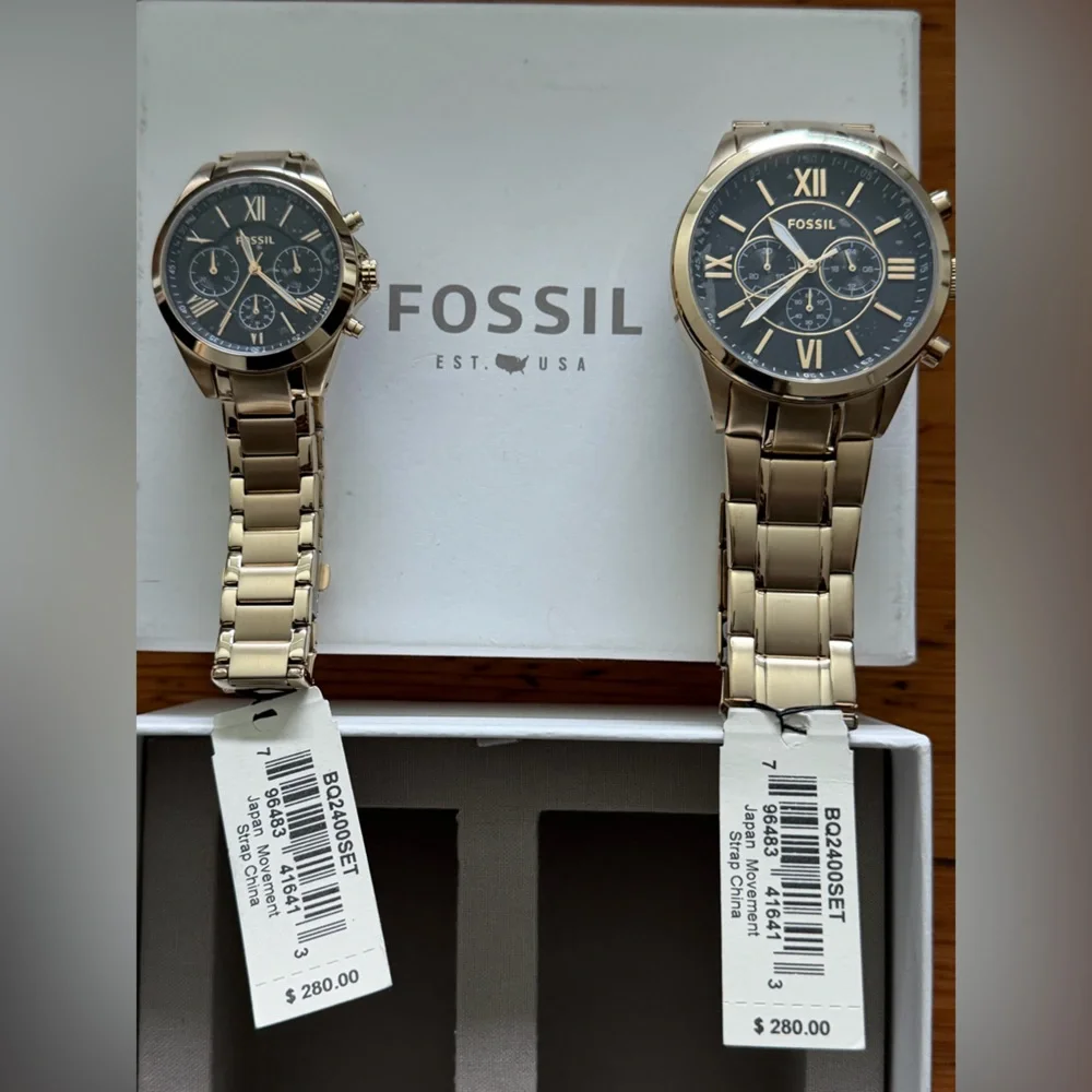 Fossil Gold and Black Chronograph Watch Set - Picture 3 of 5